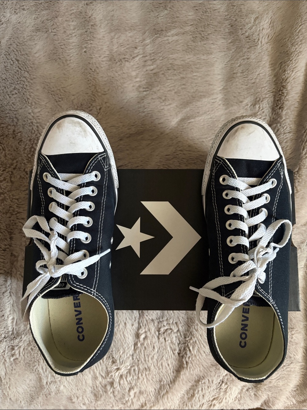 Converse Black and White Low-Top Canvas Sneakers